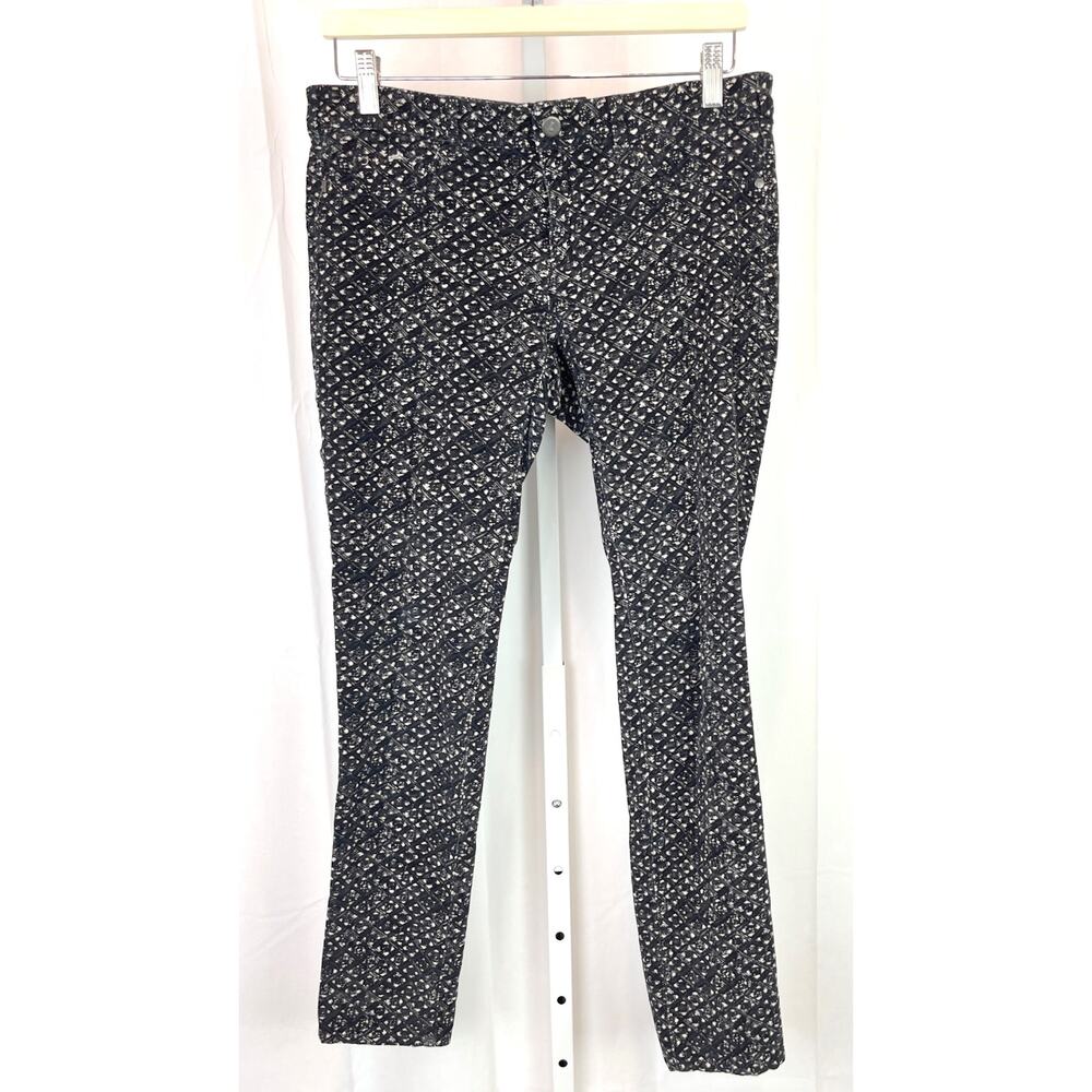 PILCRO Letterpress  Size 28 Anthropologie Serif Skinny Geo Corduroy Pants Black
